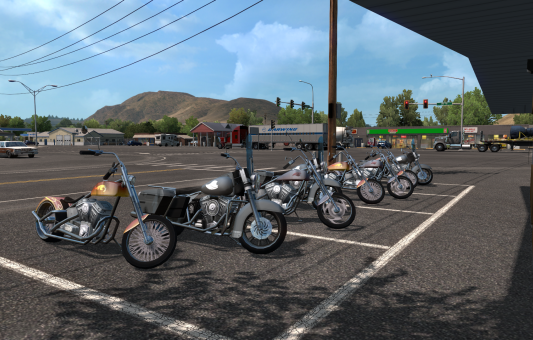 Мотоциклы на стоянке.