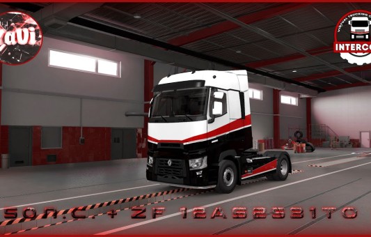 Устанавливаем мод на двигатель в 750лс + КПП ZF 12AS2531TOR для Euro Truck Simulator 2 + Мультиплеер
